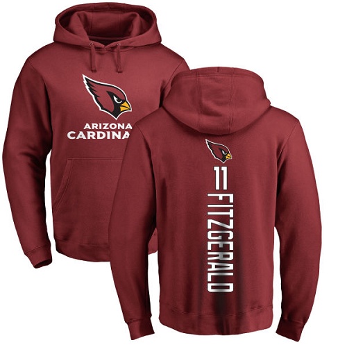 Arizona Cardinals Men Maroon Larry Fitzgerald Backer NFL Football 11 Pullover Hoodie Sweatshirts